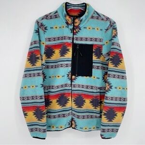 PacSun Aztec‎ Southwestern Full Zip Fleece Sherpa Pullover Jacket Pockets